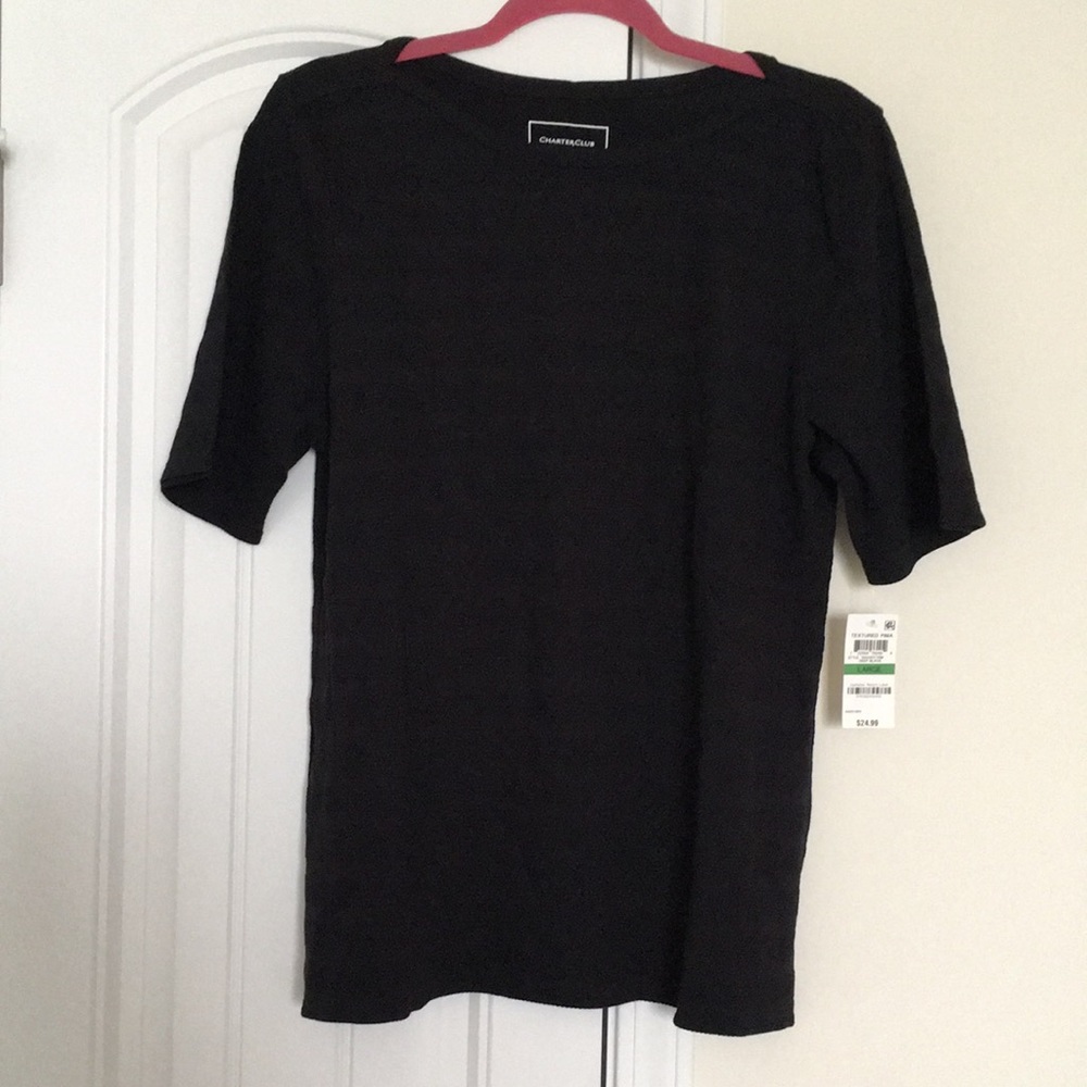 Black Charter Club cotton tee - Large